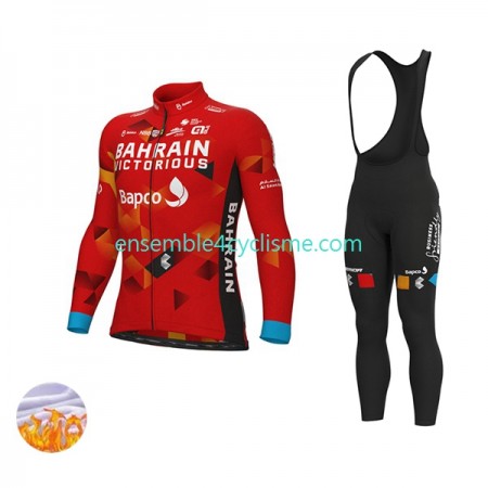 Tenue Maillot M/L + Collant à Bretelles Hiver Thermal Fleece 2022 Team Bahrain Victorious N001